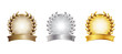 bronze, silver, gold