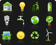 Environment_black background icon set