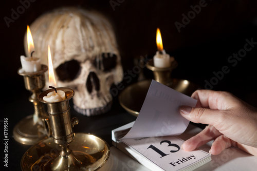 Photo: Friday 13th on a calendar Friday 13th on a calendar