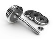 Dumbbell isolated over a white background Dumbbell isolated over a white background