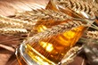 Glass of beer with grain