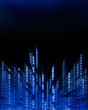Binary code data flowing on display