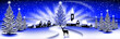 Paesaggio Natale Blu-Christmas Landscape-Paysage Noël-Banner