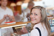 female buying sweets at the octoberfest