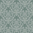 Seamless green floral damask wallpaper