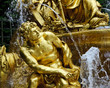 Fragment of fountain in park of Versailles, France