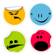 Labels with various smiles Labels with various smiles