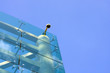 Corner of glass faced office building
