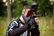 paintball shooter in the field