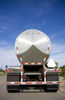 Tanker on the road shot from behind