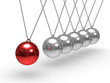 Balancing spheres on white background. Isolated 3D image