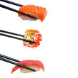 Photo: Sushi with chopsticks Sushi with chopsticks