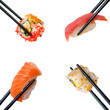 Sushi with chopsticks Sushi with chopsticks