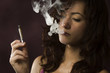 Alone with joint of drugs