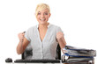 Young woman working with computer