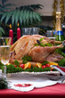 Christmas turkey on holiday table