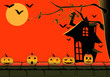 Halloween vector illustration with pumpkin