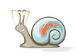 crawling snail with fire tattoo