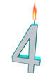 Number Four Candle