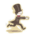 Vector: weeding - groom runs to the bride weeding - groom runs to the bride