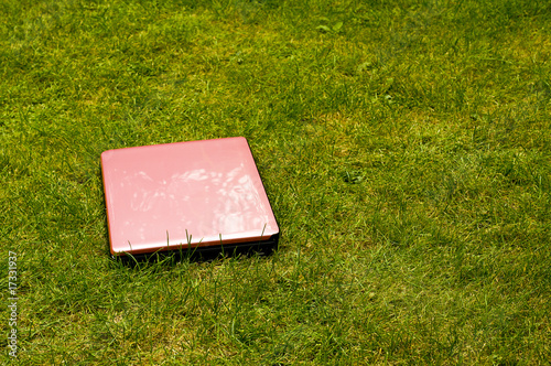 Photo: Laptop on grass Laptop on grass
