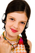 Portrait of girl listening music Portrait of girl listening music