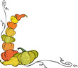 Vector: Vintage vignette with pumpkins Vintage vignette with pumpkins