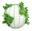 Earth Graph in green and white