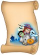 Parchment with Halloween characters Parchment with Halloween characters