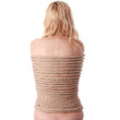 The beautiful blond girl tied with rope