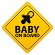 Vektor: Baby on board - Schild Baby on board - Schild