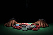 Poker chips, large sum concept