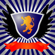 background with shield and banner
