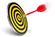 Red dart hitting the target