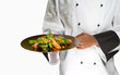 Chef holding salad Chef holding salad