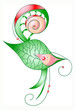 Vektor: Red flower in green leaf Red flower in green leaf