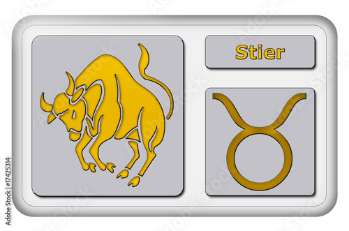 Illustration: 3D-Button - Tierkreiszeichen - Stier 3D-Button - Tierkreiszeichen - Stier