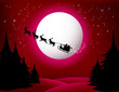 Santa`s sleigh - vector / Red version