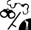 police accessories vector silhouettes