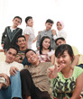 happy asian group friends