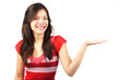 Woman presenting with open hand