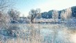 Flußlandschaft im Winter