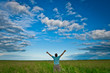 man in field