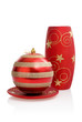 vase and a Christmas bauble. White background