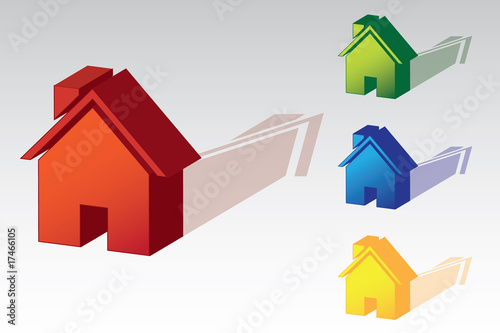 Vector: House of a Different Color Realestate Home Icon Vector Set House of a Different Color Realestate Home Icon Vector Set