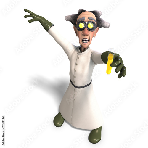 Illustration: mad scientist with dangerous fluid mad scientist with dangerous fluid