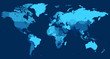 World map with countries on blue background World map with countries on blue background