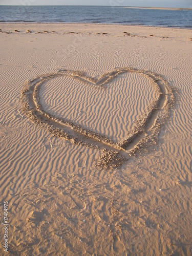 love heart in sand
