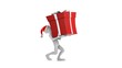 Santa Claus Carrying Gift. (HD + Alpha)