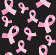 Pink Cancer Ribbon Seamless Background